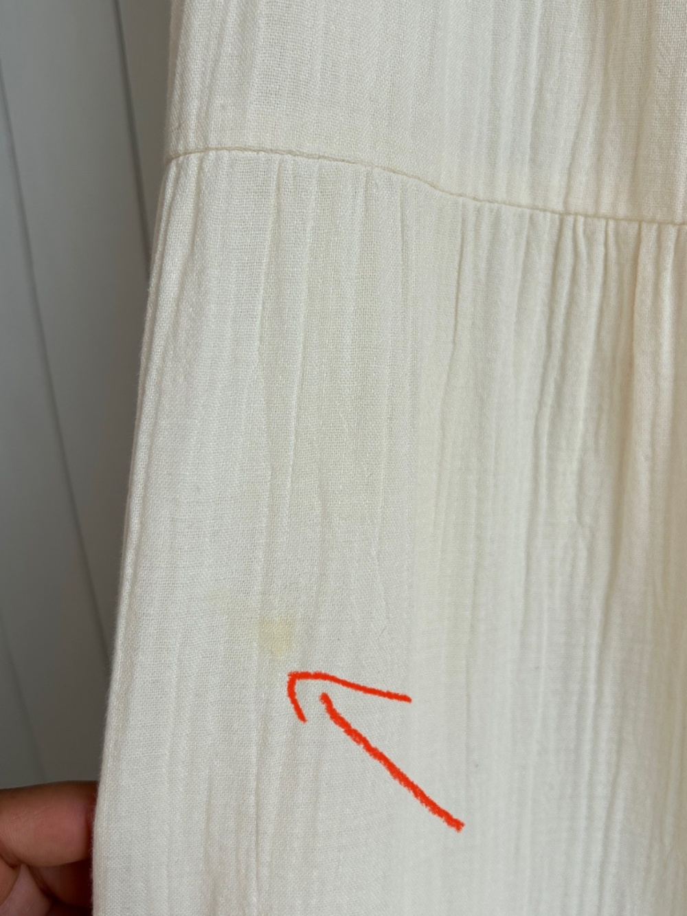Quince size M gauze tiered maxi dress 100% organic cotton cream v-neck NEW - Picture 12 of 12